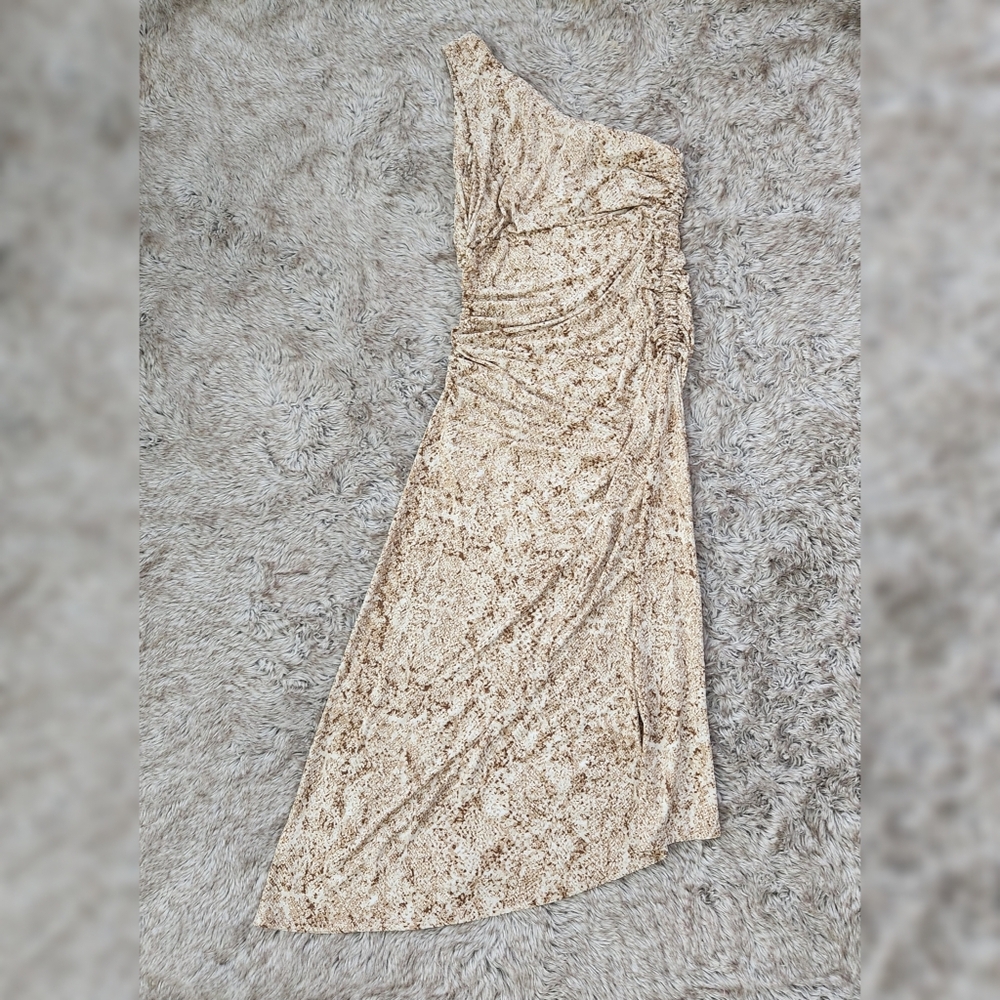 Tommy Bahama Playa Python Maxi One-Shoulder Dress Women's Size Medium